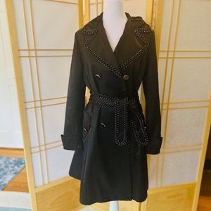 On Parle de Vous Paris Double Breasted Black Trench Coat - Size EU40